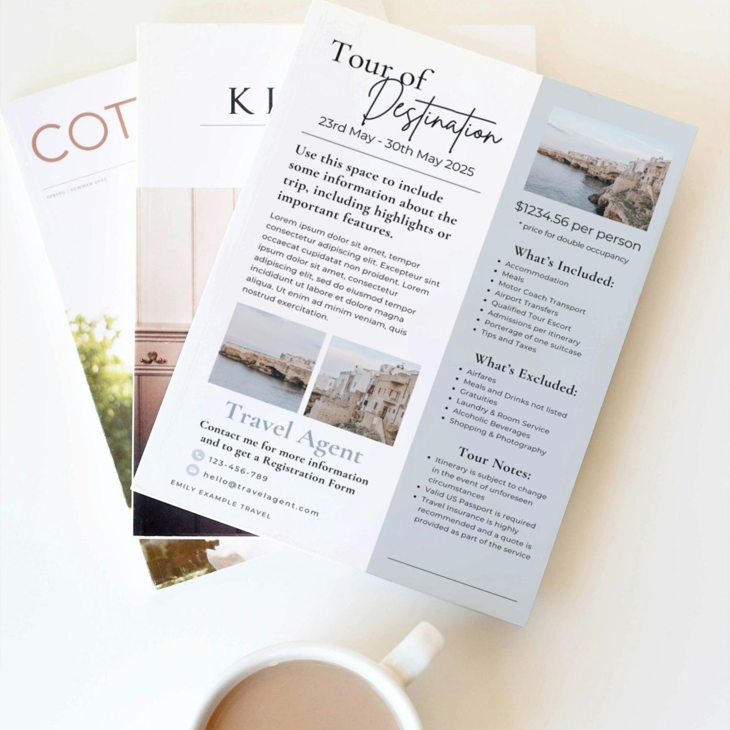 Travel Agent Itinerary Flyer Template Duo In Canva