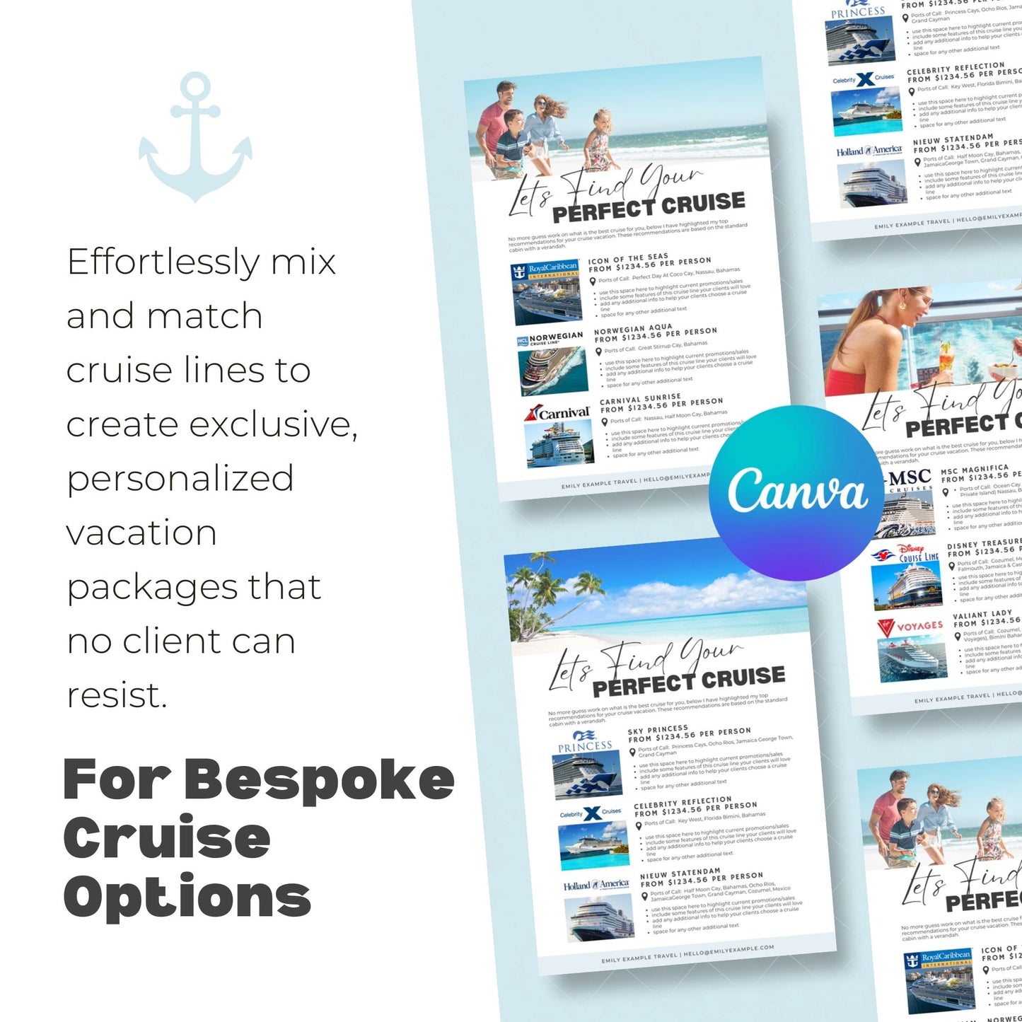 Cruise Perks and Company Comparison Flyer made in Canva
