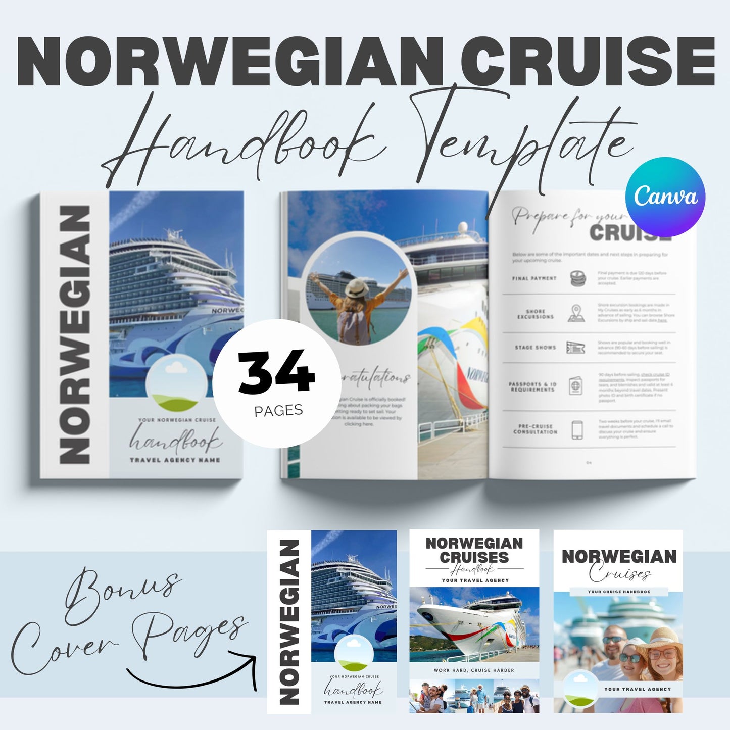 Norwegian Cruise Handbook Canva Template