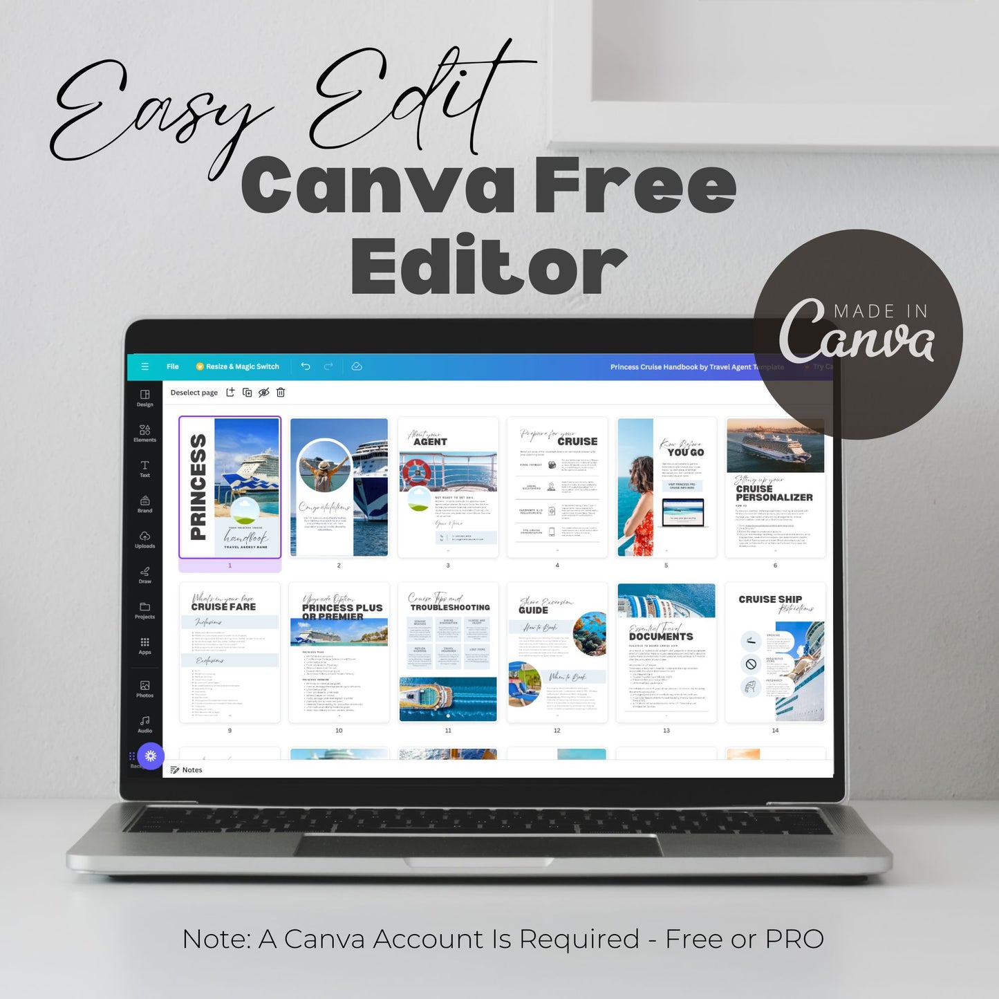 Princess Cruise Handbook Canva Template