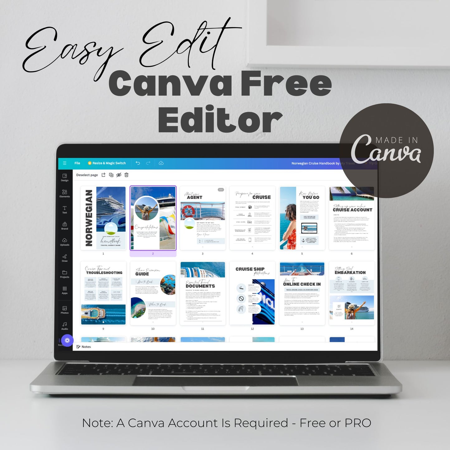 Norwegian Cruise Handbook Canva Template