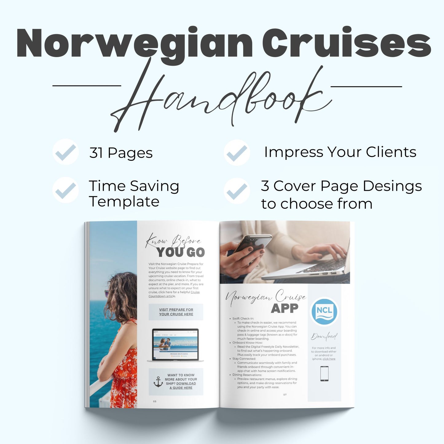 Norwegian Cruise Handbook Canva Template