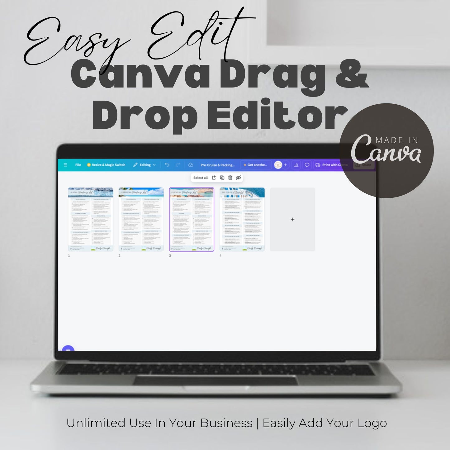 Pre-Cruise Checklist and Packing List Template: For Cruise Planners