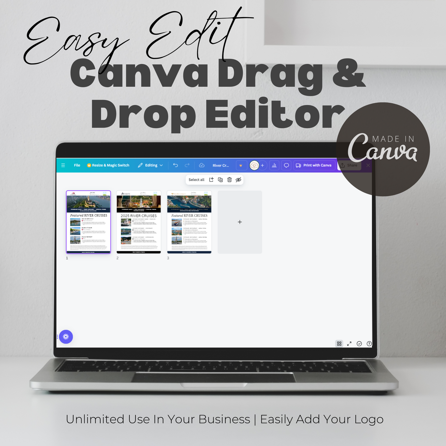 River Cruise Promo Flyer Canva Template | Viking River Cruises | Avalon Waterways | AmaWaterways