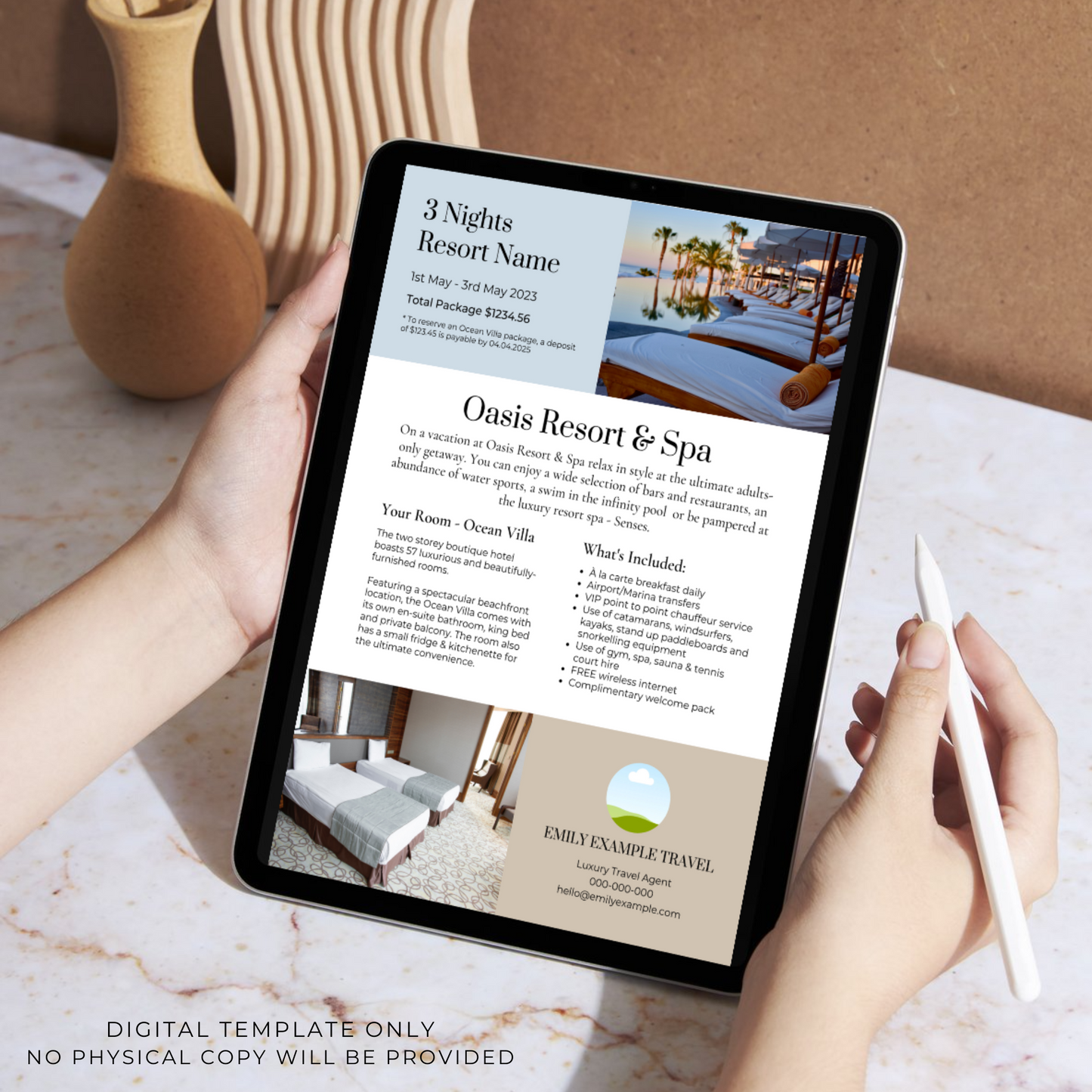 Vacation Proposal 1 Page Canva Template