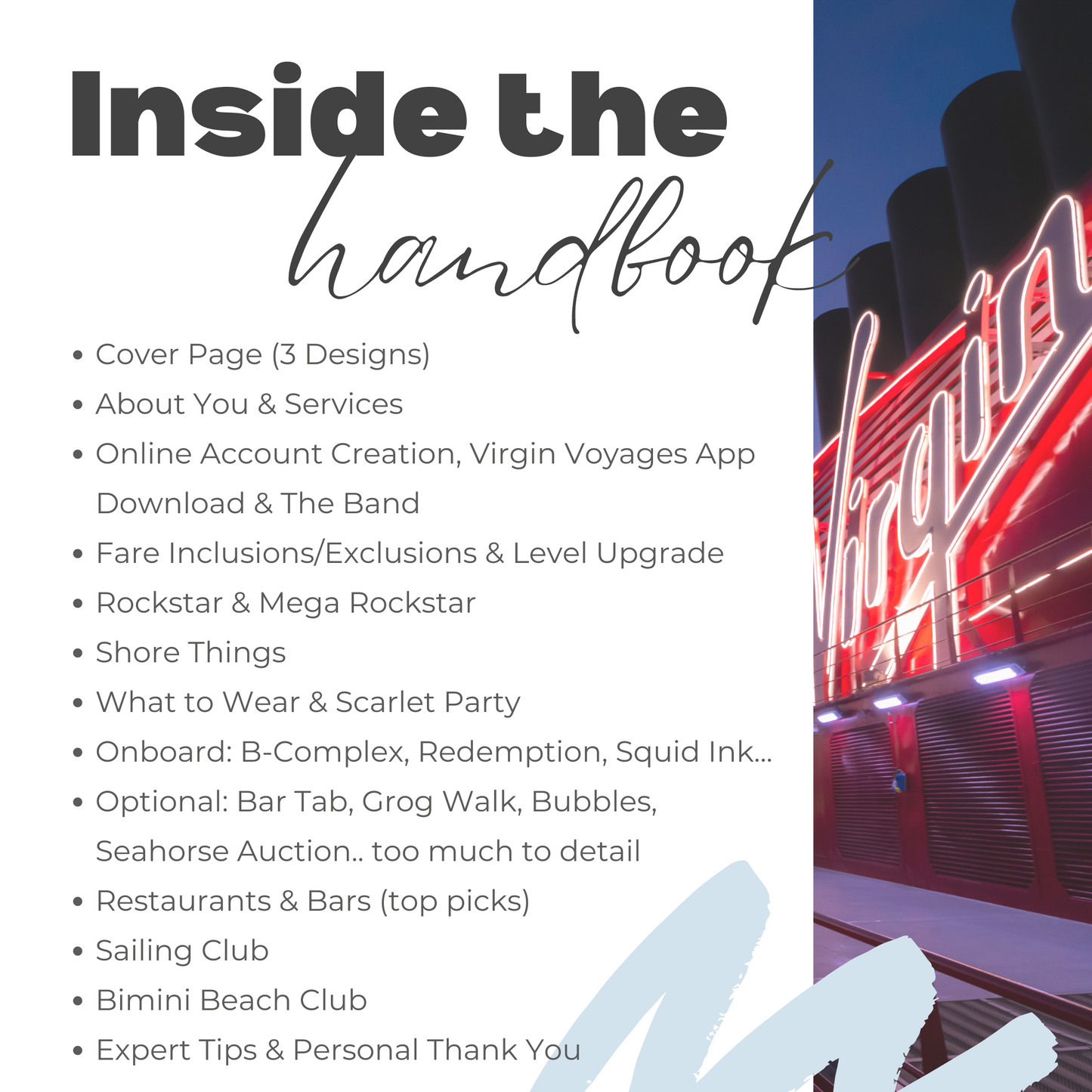 Virgin Voyages Cruise Handbook Canva Template for First Mates