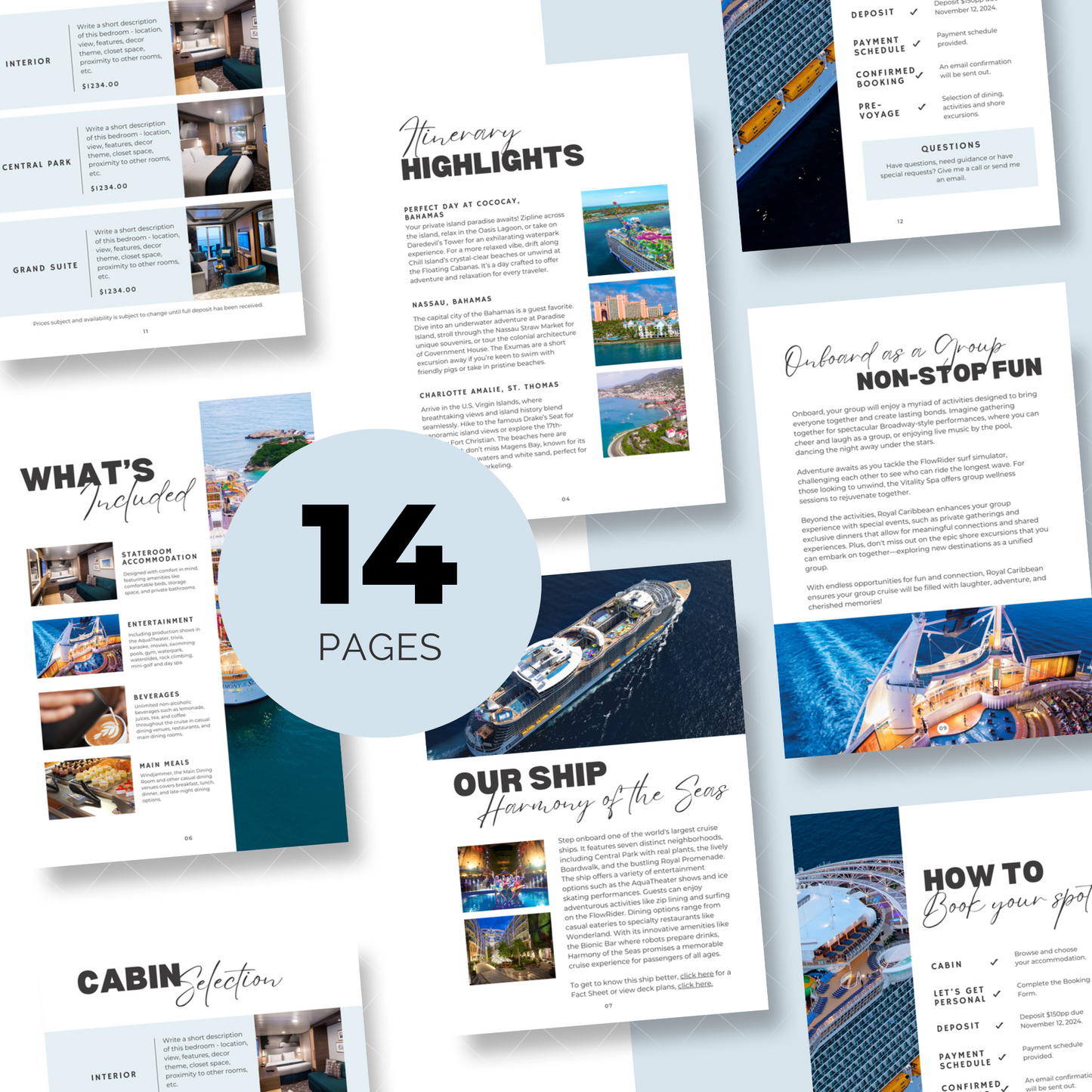 Royal Caribbean Group Booking Canva Template for Travel Agents