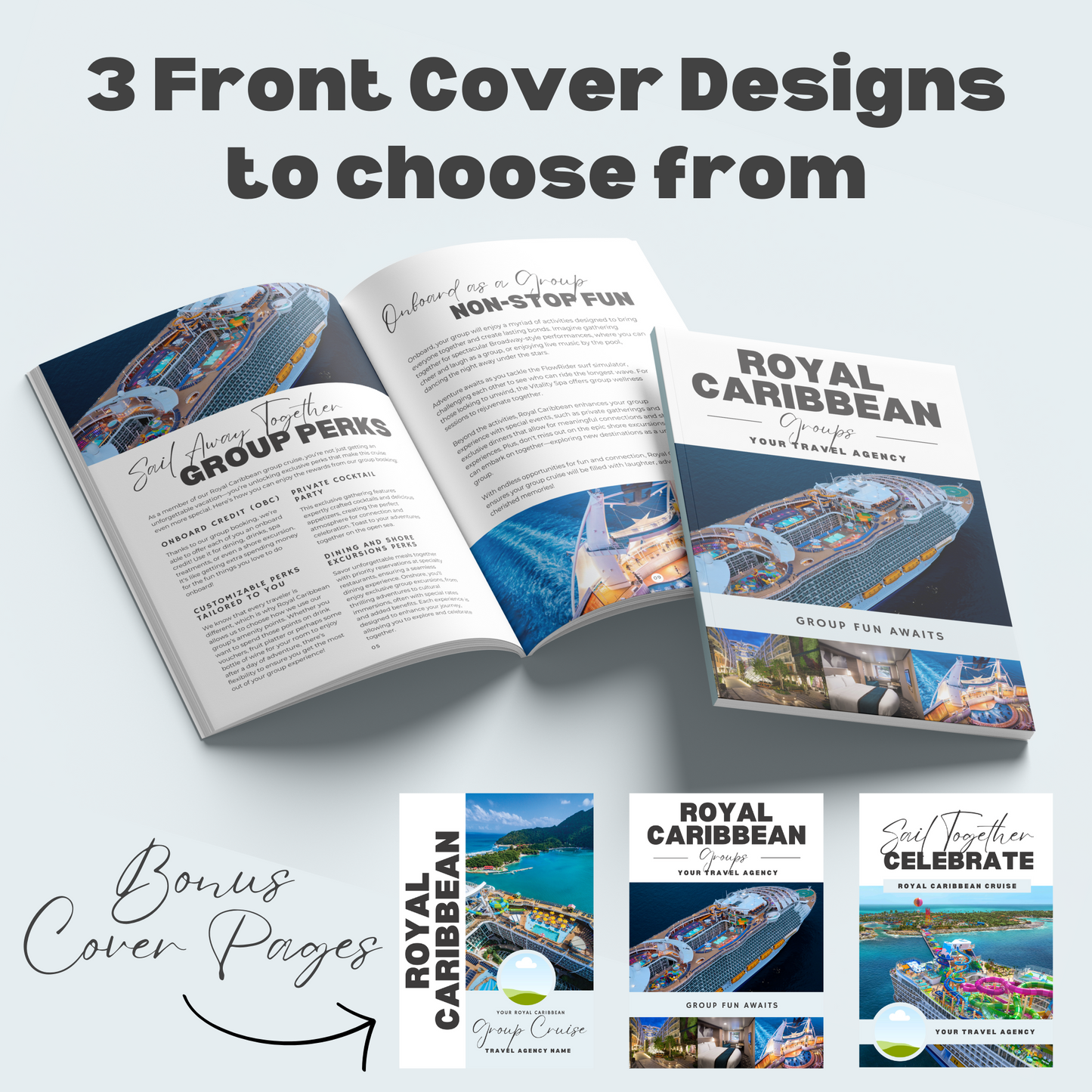 Royal Caribbean Group Booking Canva Template for Travel Agents
