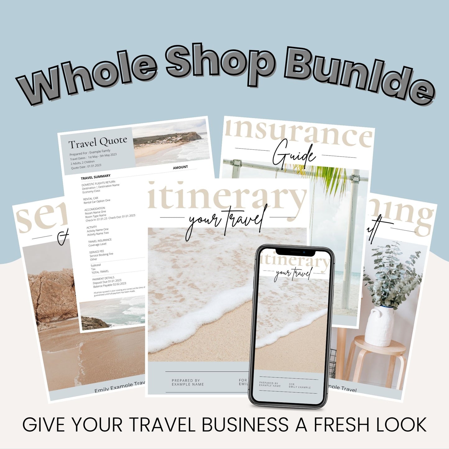 Whole Shop Bundle for Travel Agents - Canva Template