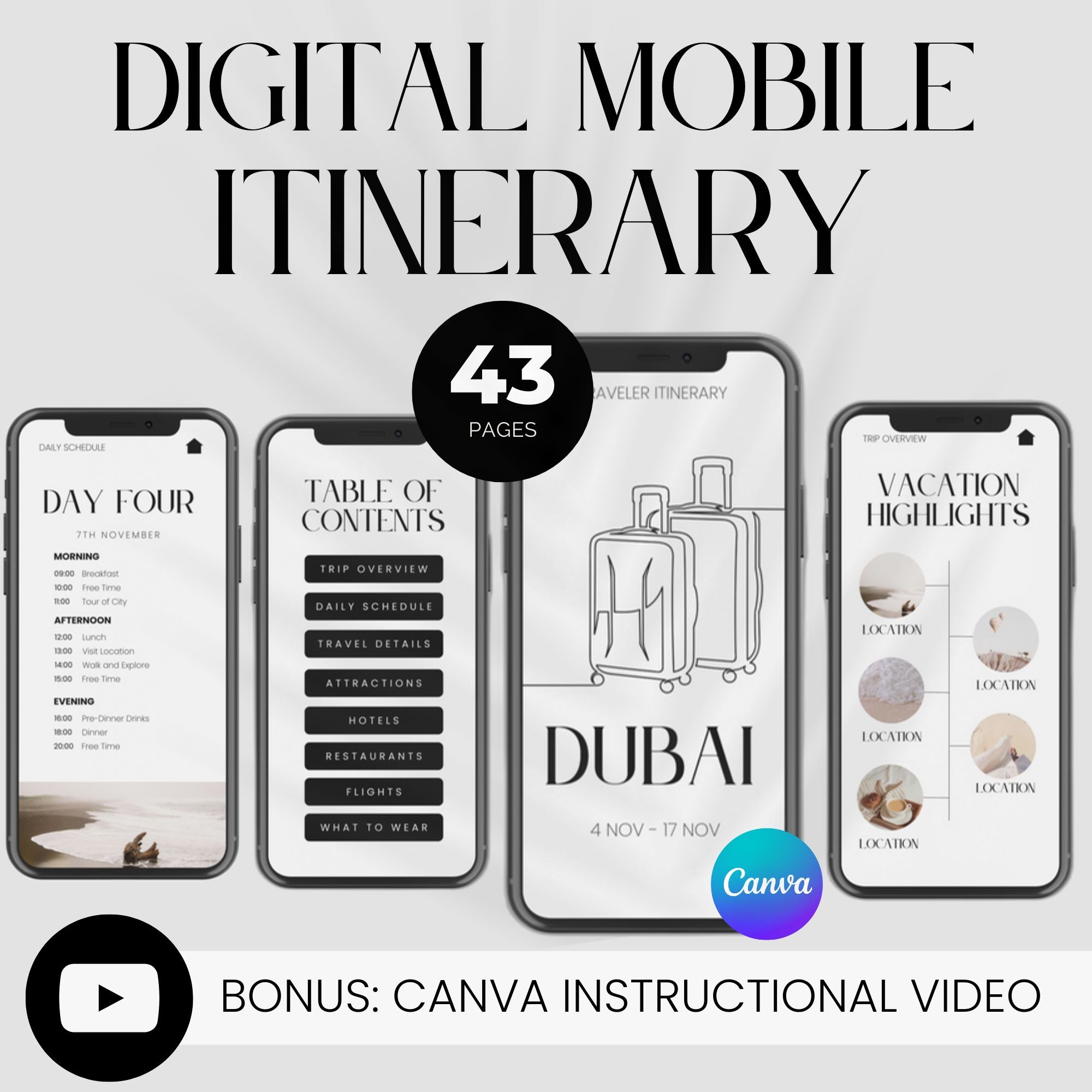 Mobile itinerary: Travel Itinerary template – Travel Agent Challenge