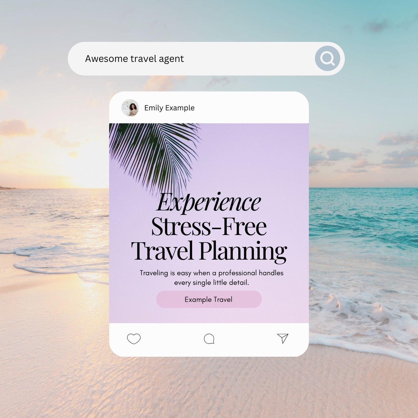 Travel Agent Marketing Social Media Canva Templates