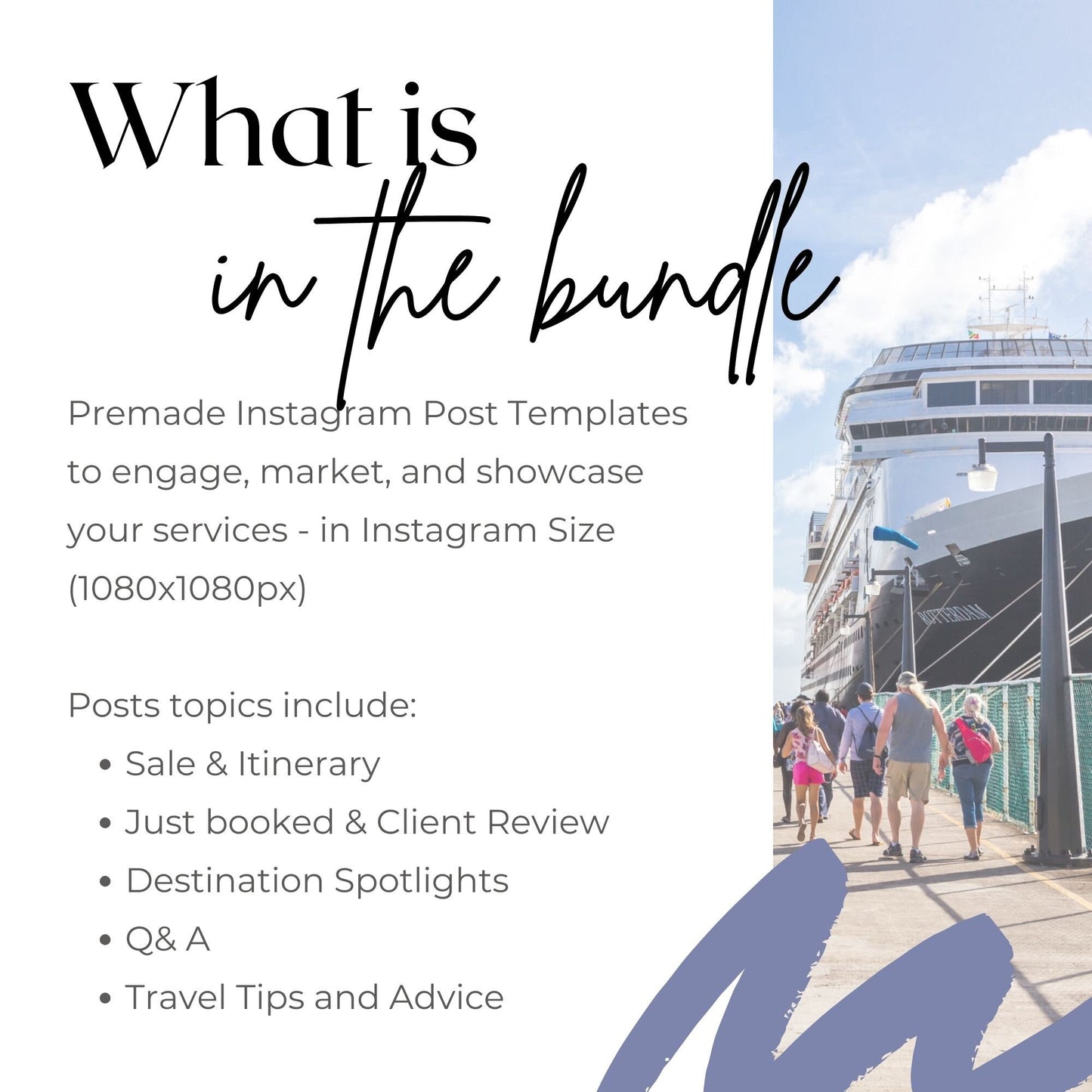 Cruise Travel Agent Canva Social Media Template Bundle