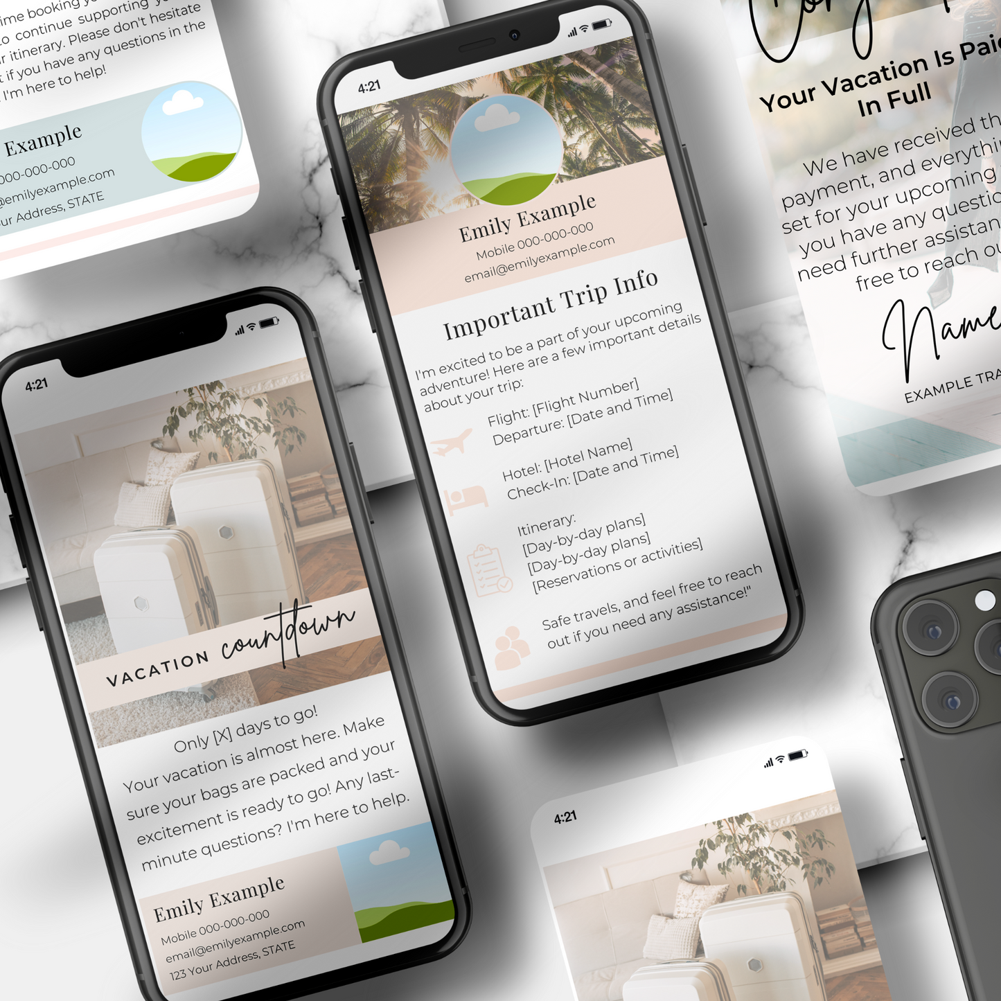 Canva Template Mobile Phone Textable Card Bundle for Travel Agents