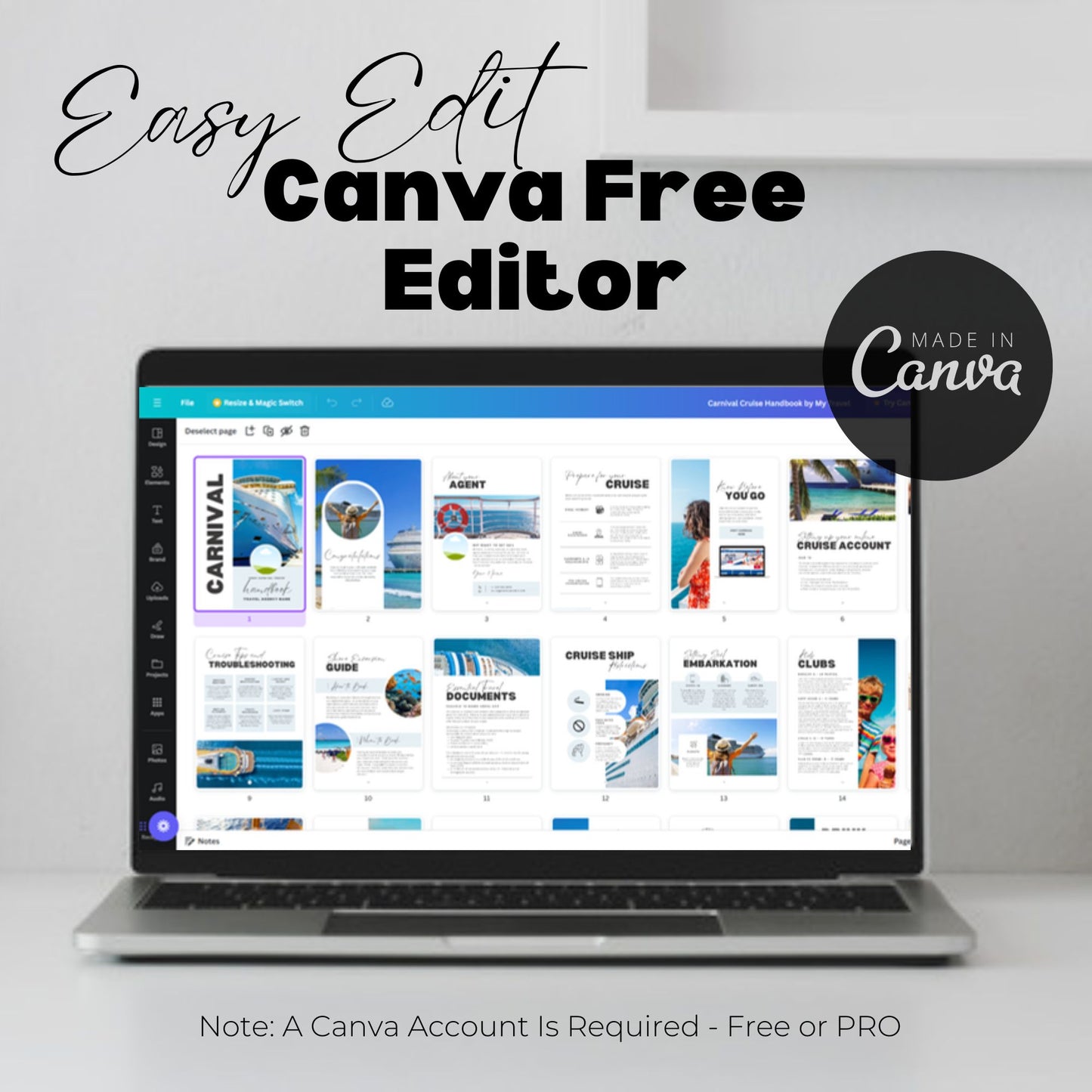 Carnival Cruise Handbook Canva Template