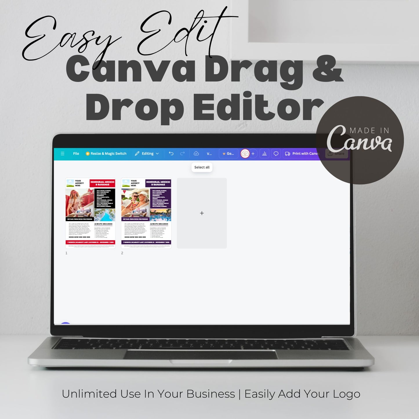 Virgin Voyages Cruise Marketing Flyer: Canva Template