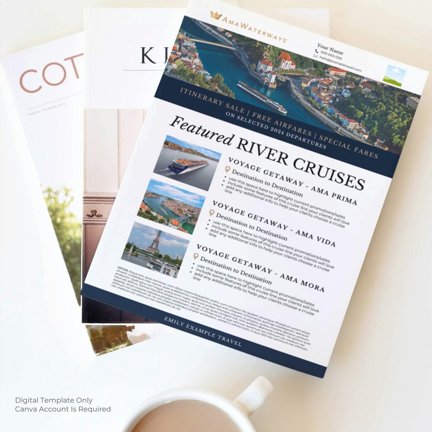 River Cruise Promo Flyer Canva Template | Viking River Cruises | Avalon Waterways | AmaWaterways