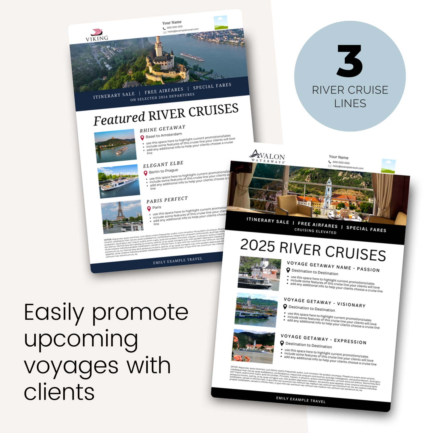 River Cruise Promo Flyer Canva Template | Viking River Cruises | Avalon Waterways | AmaWaterways
