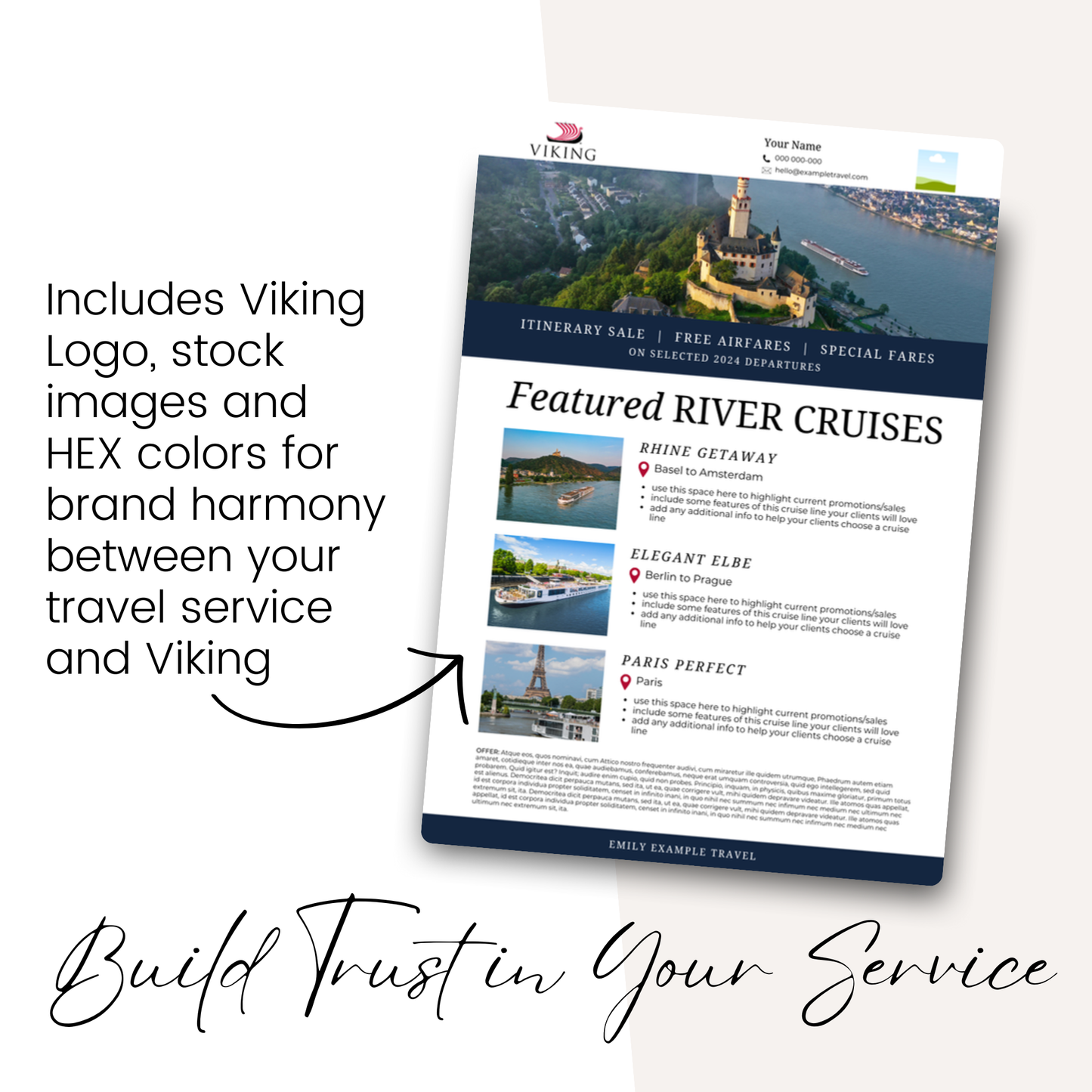 River Cruise Promo Flyer Canva Template | Viking River Cruises | Avalon Waterways | AmaWaterways