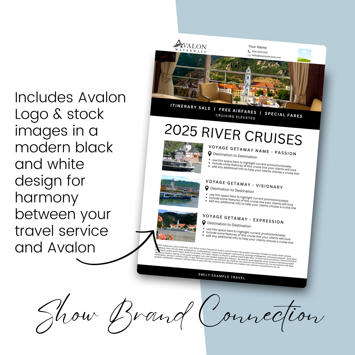 River Cruise Promo Flyer Canva Template | Viking River Cruises | Avalon Waterways | AmaWaterways