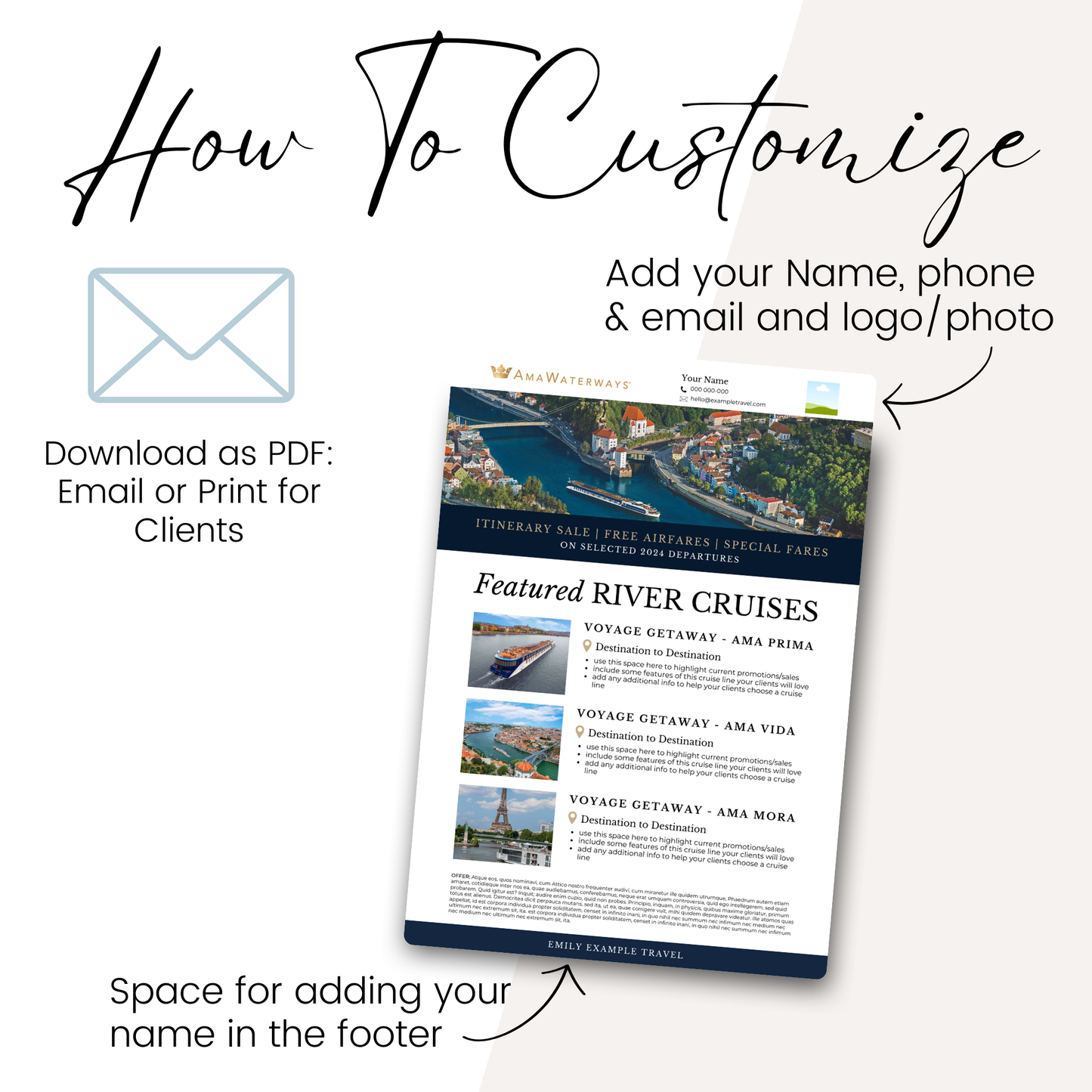 River Cruise Promo Flyer Canva Template | Viking River Cruises | Avalon Waterways | AmaWaterways