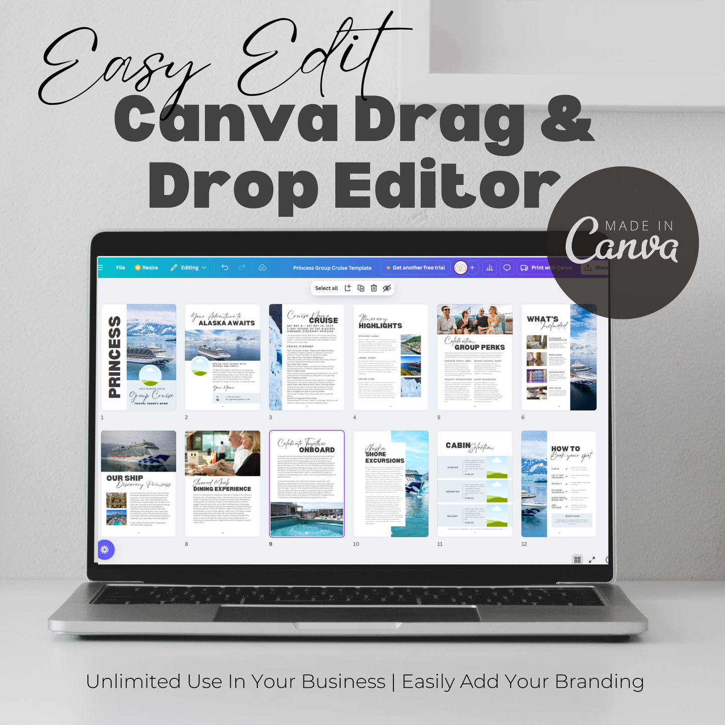 Princess Cruise Group Booking Canva Template for Travel Agents