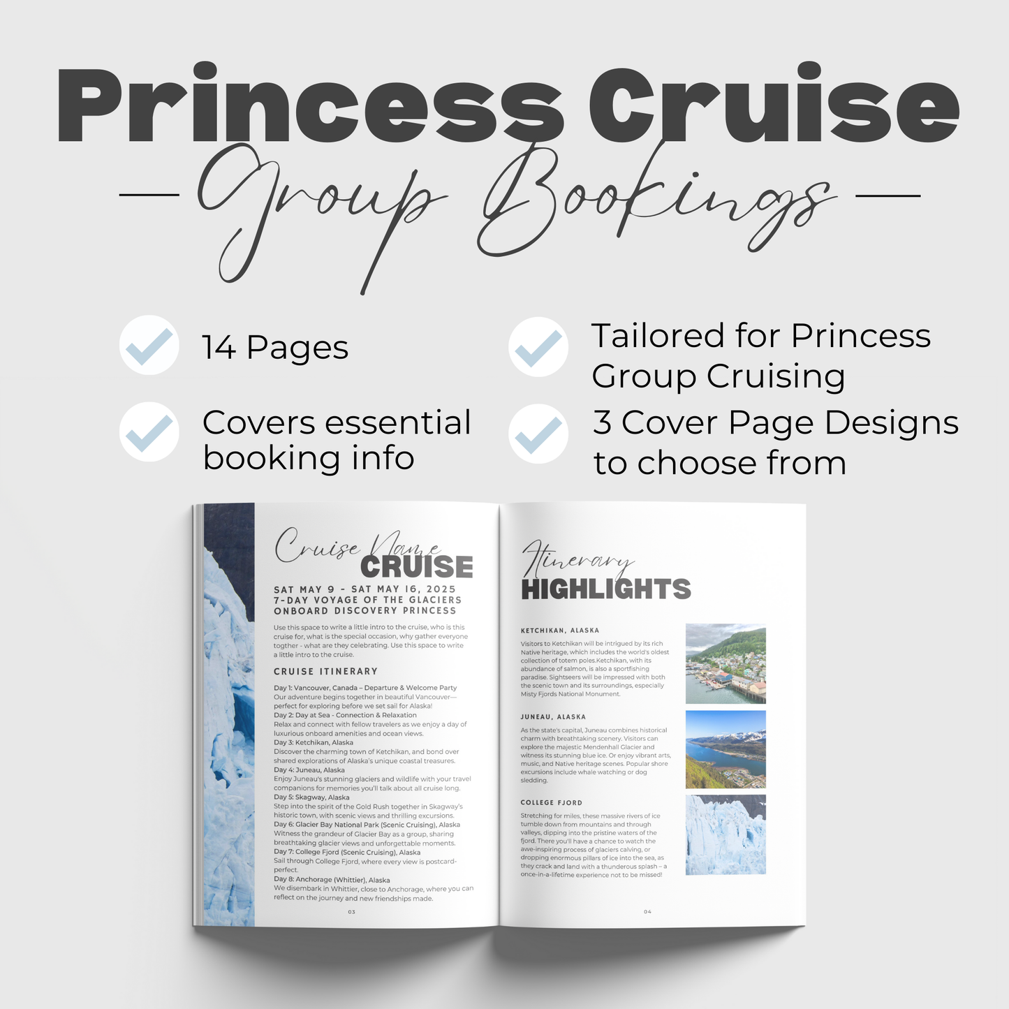 Princess Cruise Group Booking Canva Template for Travel Agents