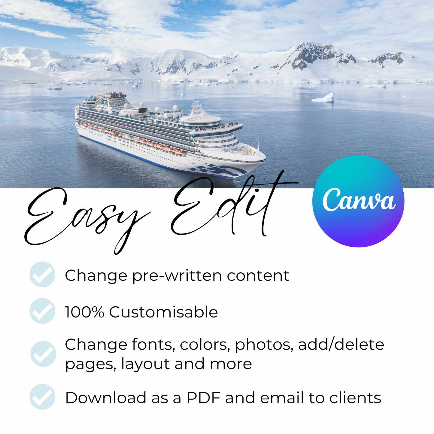 Princess Cruise Group Booking Canva Template for Travel Agents