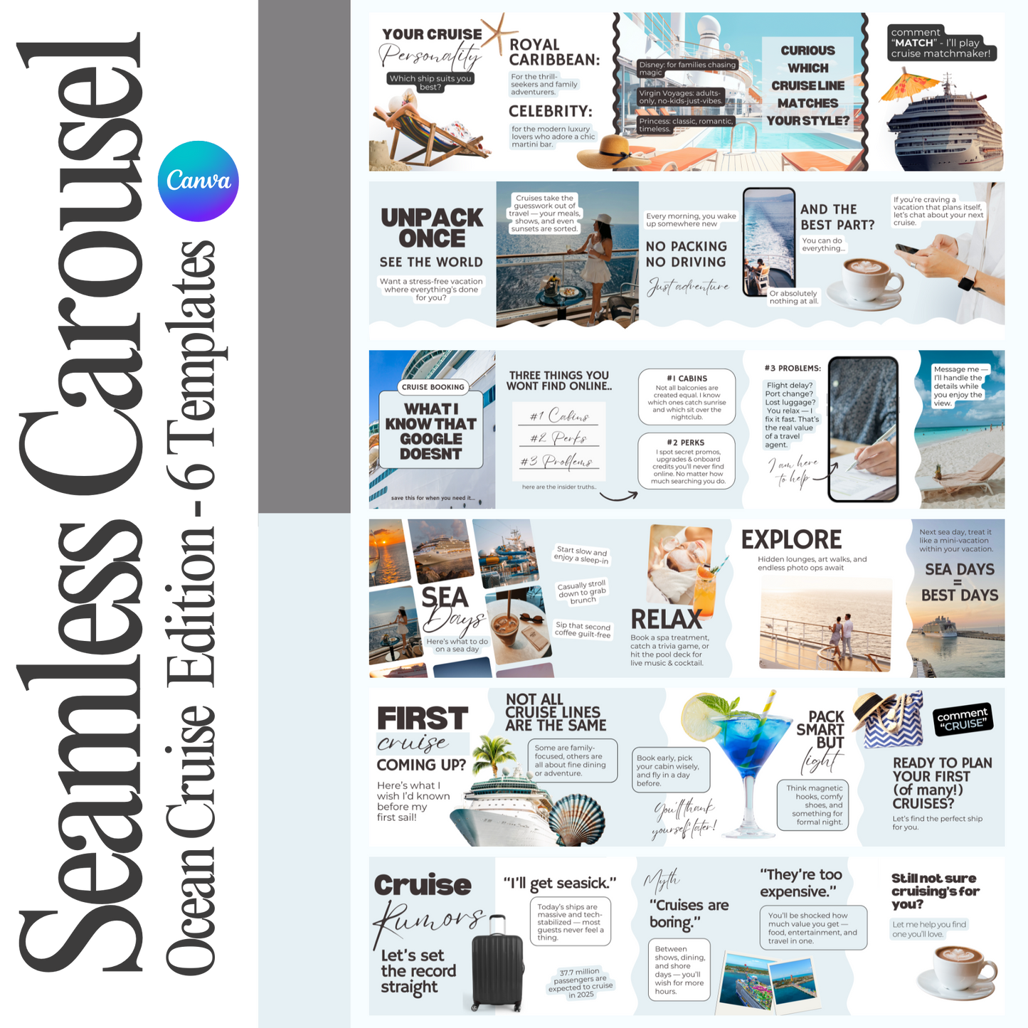 Seamless Carousel Template: Ocean Cruise Version