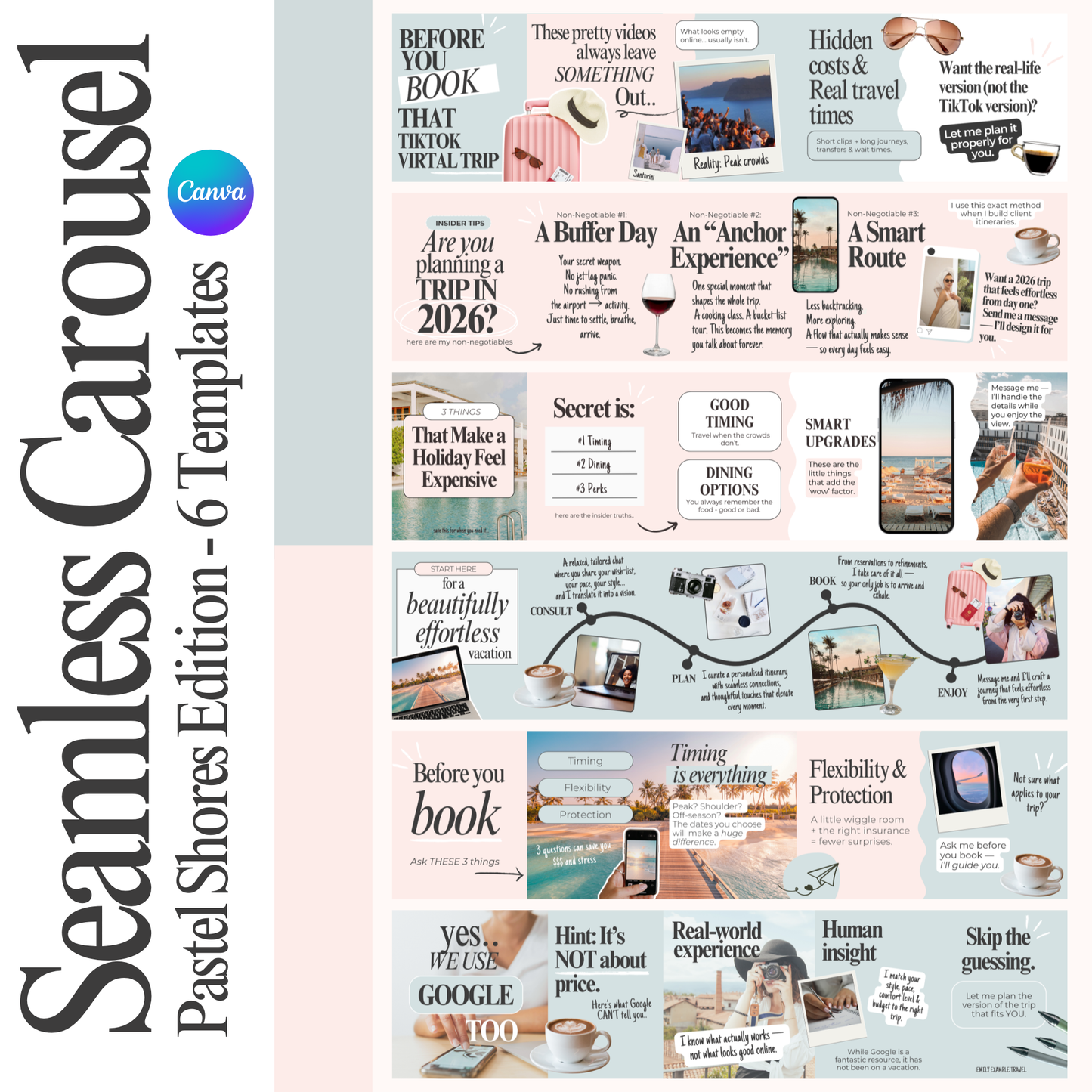 Seamless Carousel Template: Pastel Shores