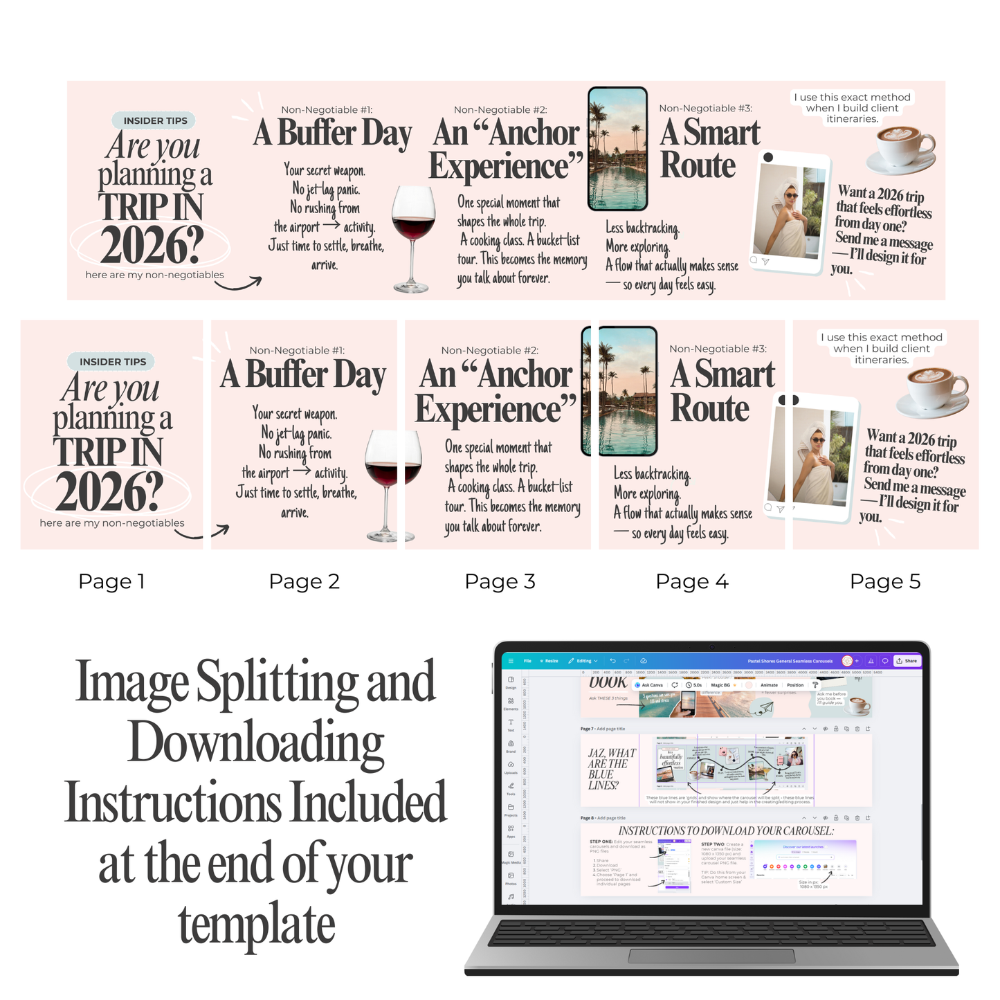 Seamless Carousel Template: Pastel Shores