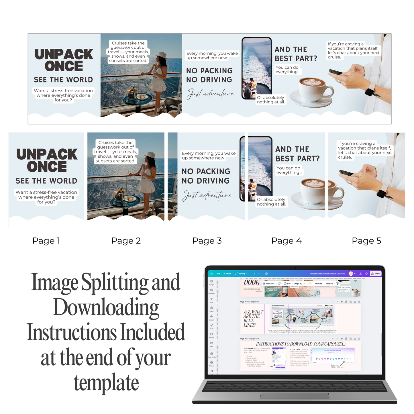 Seamless Carousel Template: Ocean Cruise Version