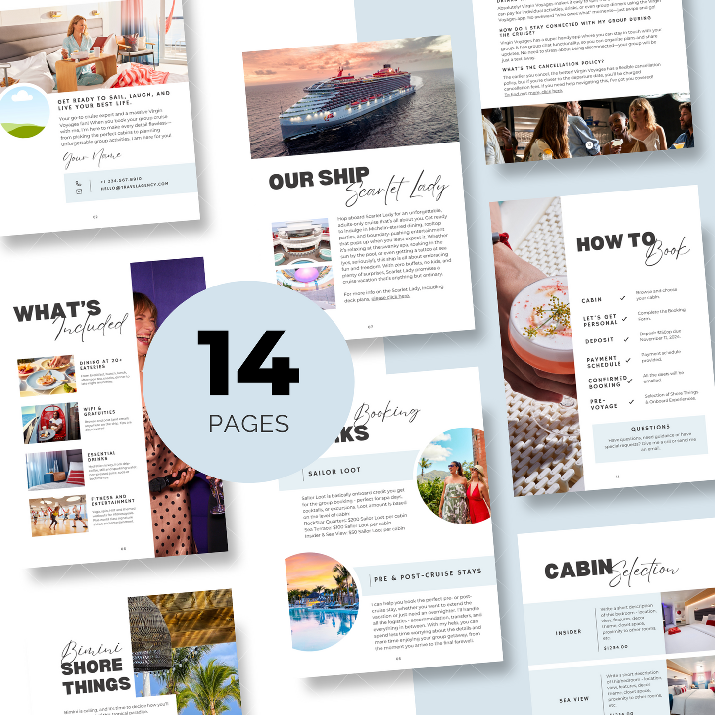 Virgin Voyages Cruise Canva Template Collection