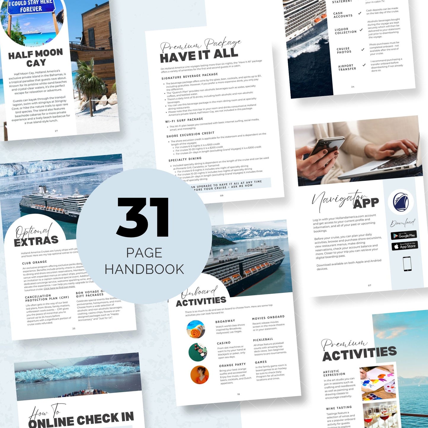 Holland America Cruise Handbook Canva Template