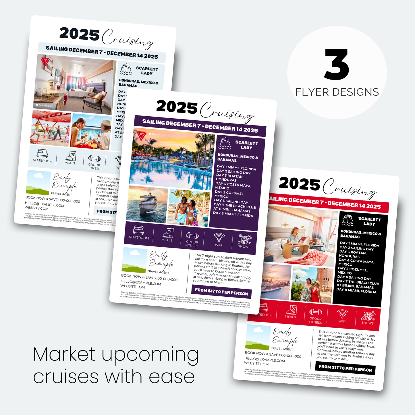 Virgin Voyages Cruise Canva Template Collection