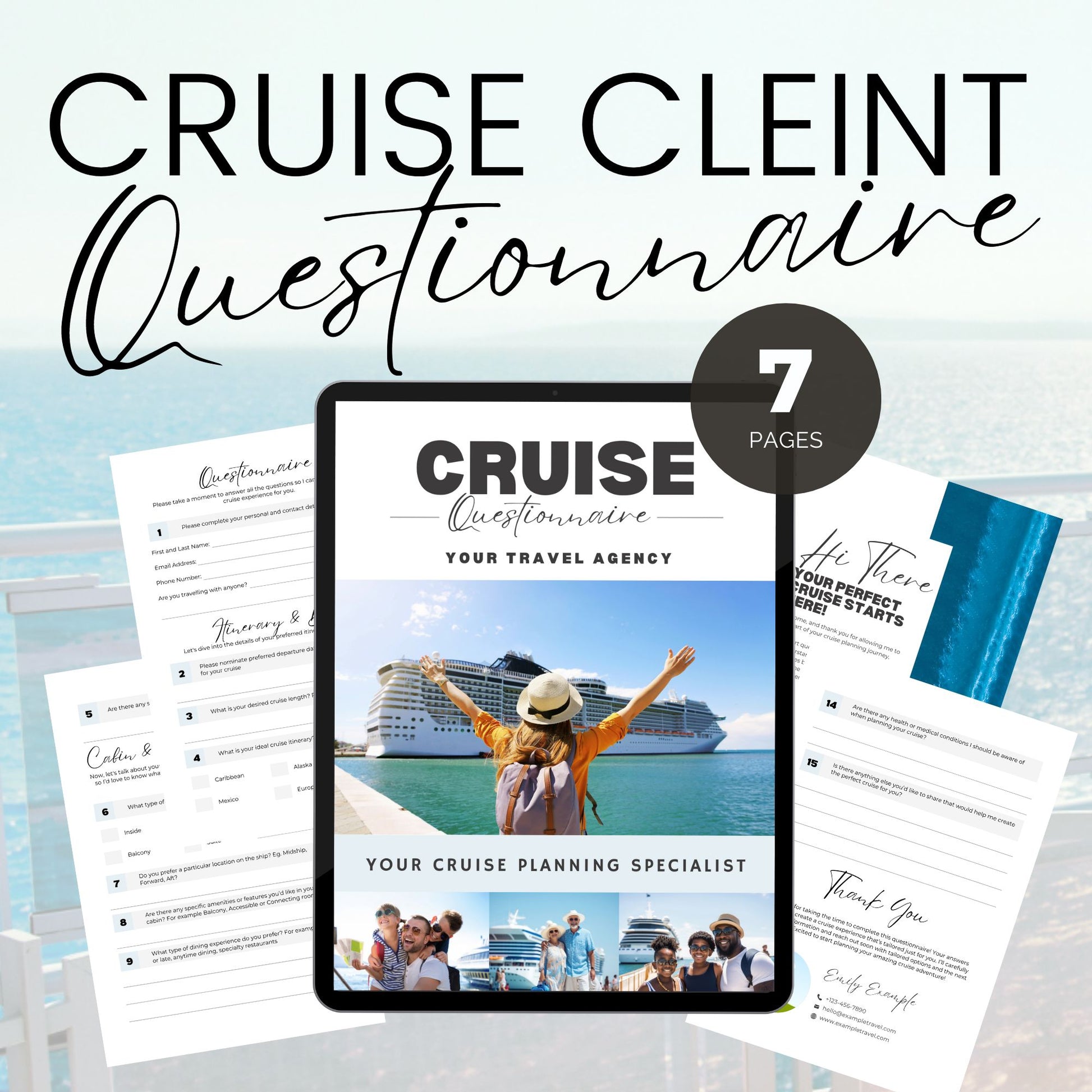 cruise planner, cruise template, travel agent template, travel agent canva, travel agent canva template