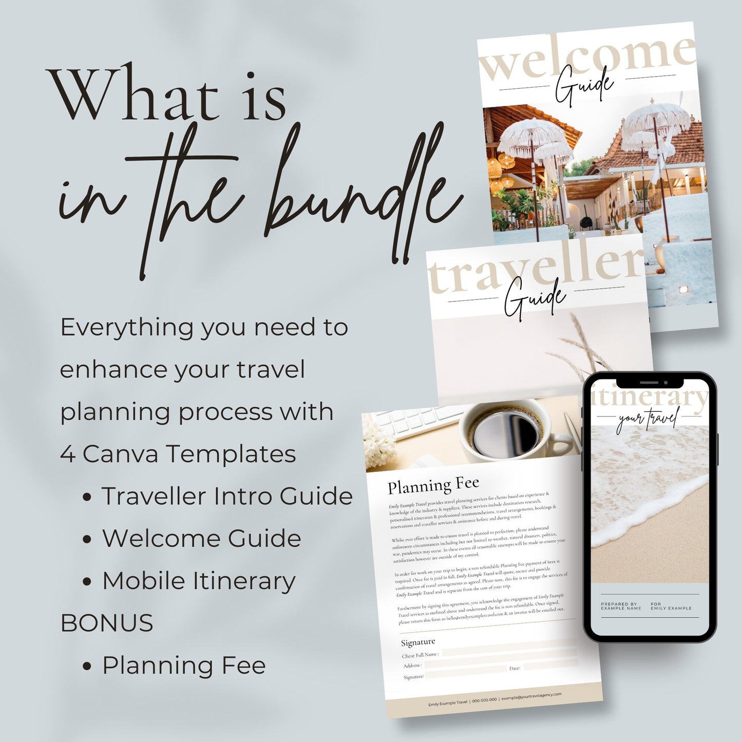 Booking Bliss: Canva Booking Bundle for Travel Agent